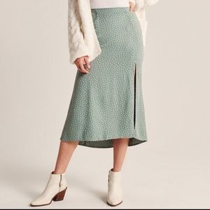 Abercrombie and Fitch High Slit Midi Skirt, Mint